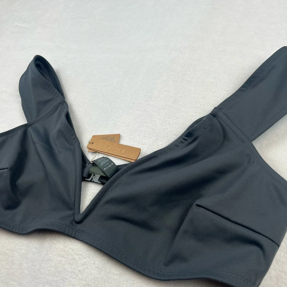 SKIMS Sculpting Swim Off Shoulder Top 3X Gunmetal NWT